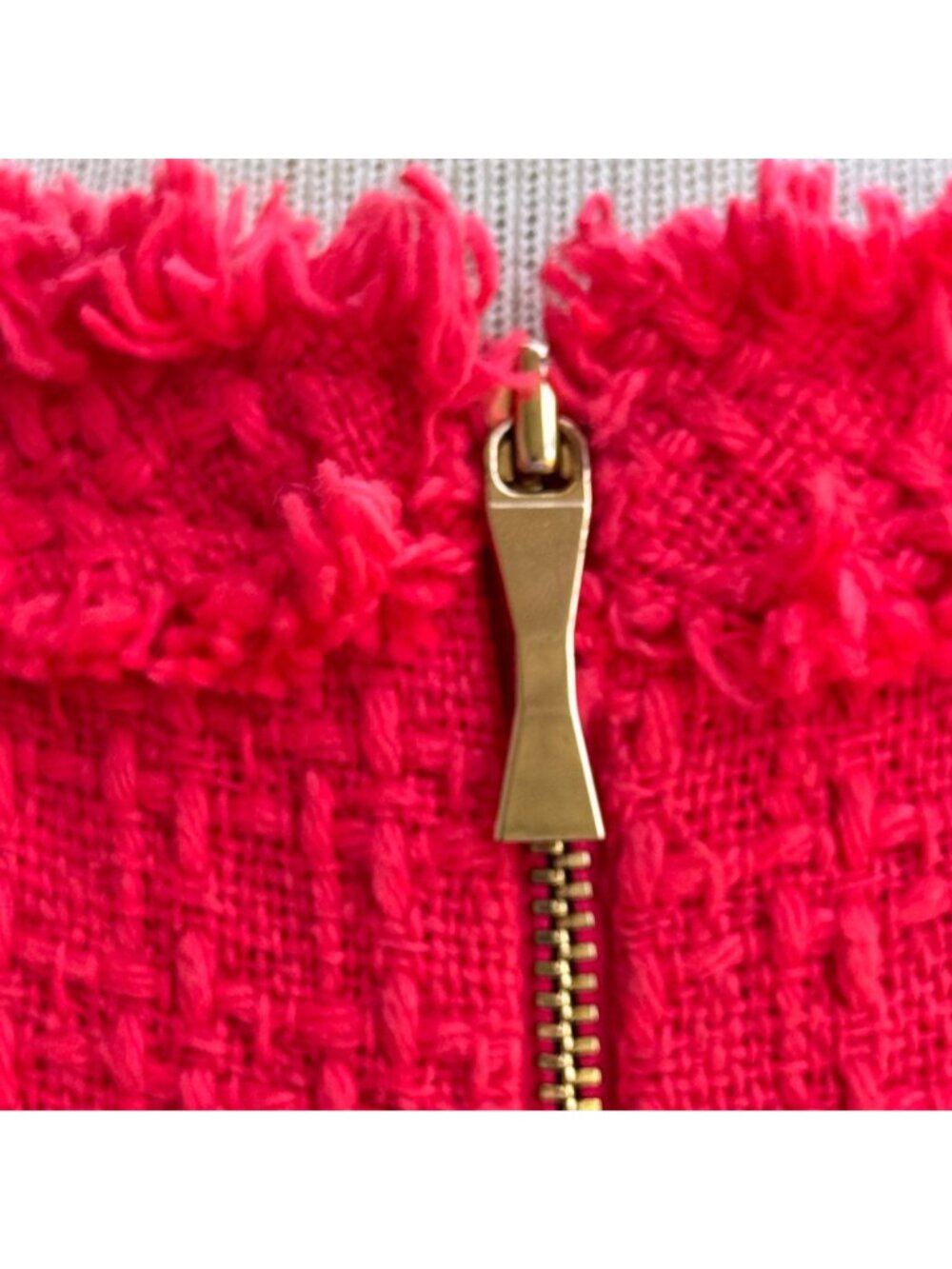 Kate Spade Womens Sleeveless Textured Coral Terri Tweed Dress 12 Cotton Fringe - Picture 10 of 15